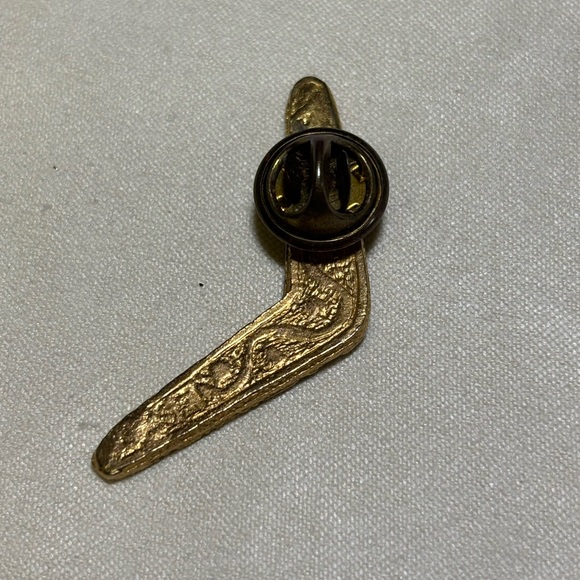 Genuine Australian Opal Boomerang Brooch Pin - Picture 3 of 7